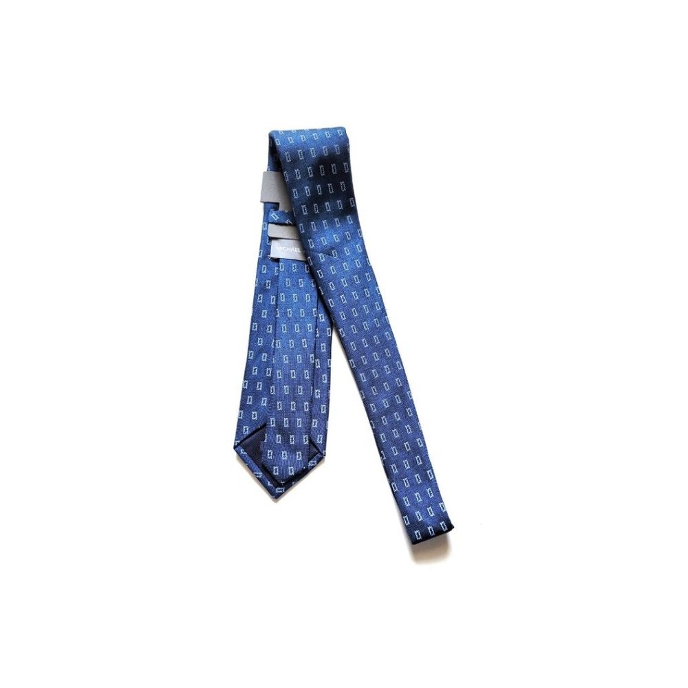 NWT MK Michael Kors Men's Long 100% Silk Slim Tie Navy Color One Size